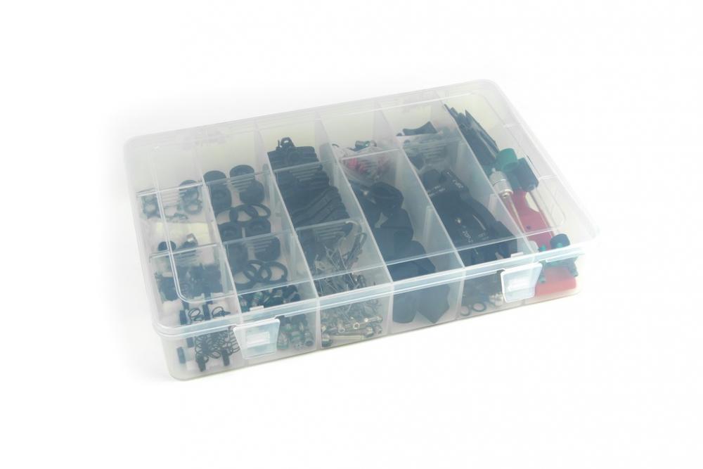 SRAM Ersatzteilebox für Scheibenbremsen (Maven, Motive, DB8, DB6, DB4) mit Belägen, Entlüftungsteilen und Hebel-/Sattelteilen