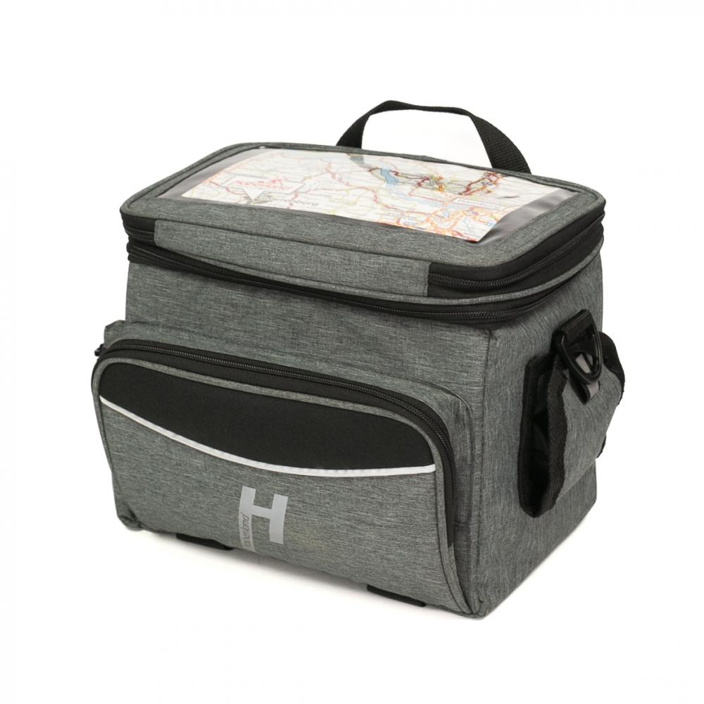 Haberland Lenkertasche Max Plus 10l grau - clevere Organisation am Fahrradlenker