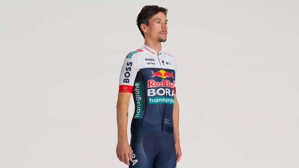 SPECIALIZED Bekleidung Red Bull-BORA-hansgrohe Short Sleeve Replica Jersey Team Replica Größe S offizielles Teamdesign atmungsaktives Funktionsmaterial für Rennradfahrer - Trikot