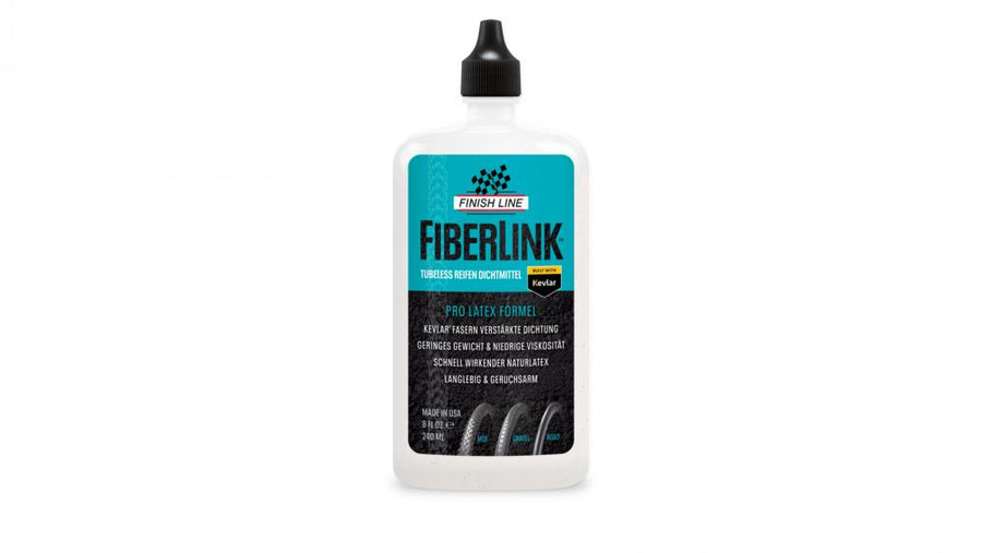 Finish Line FiberLink Pro Latex Reifendichtmittel 240 ml - Naturlatex + Kevlarfasern, geruchsarm, schnelle Abdichtung