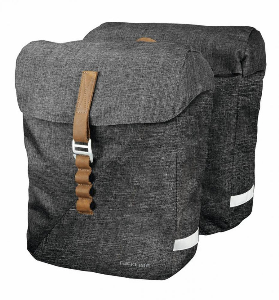 Racktime System Doppeltasche Heda grau mit Snapit Adapter