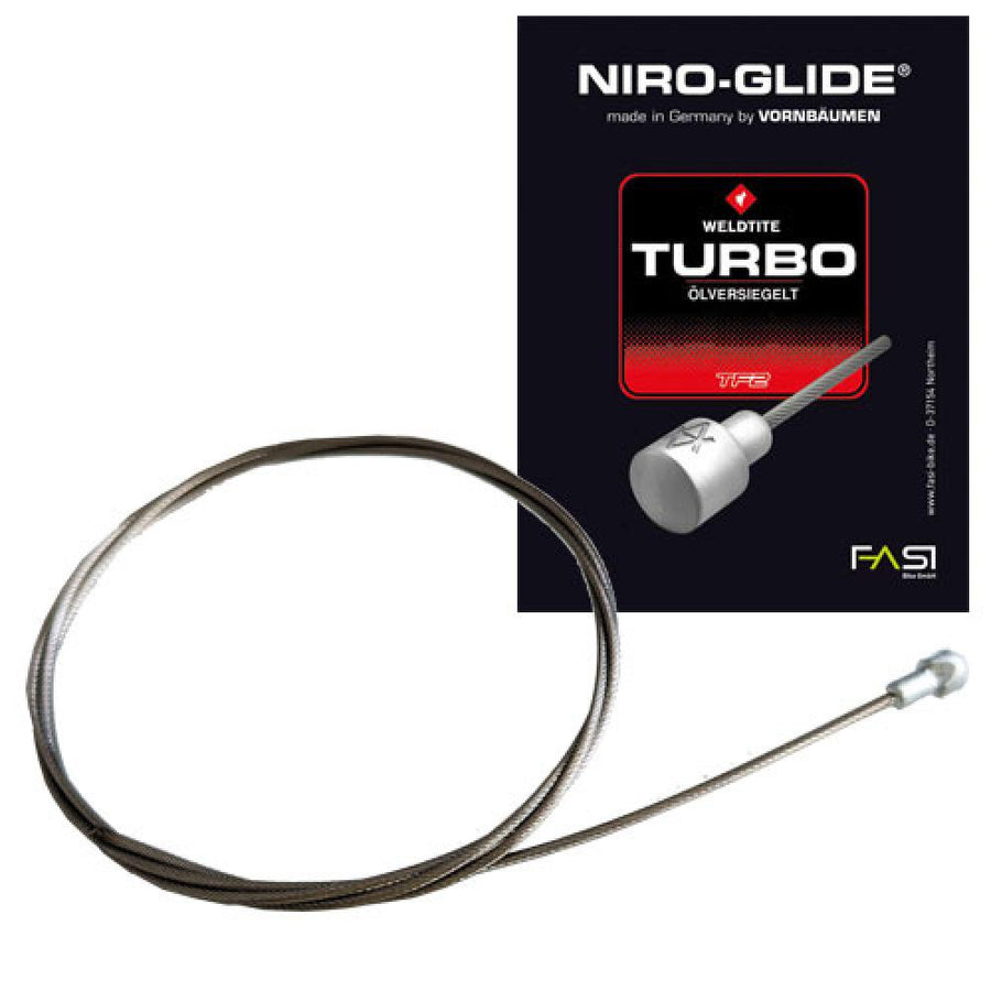 Fasi Bremsinnenzug Edelstahl Birnennippel 800mm Ø1,5mm mit NIRO-GLIDE Produktverpackung.