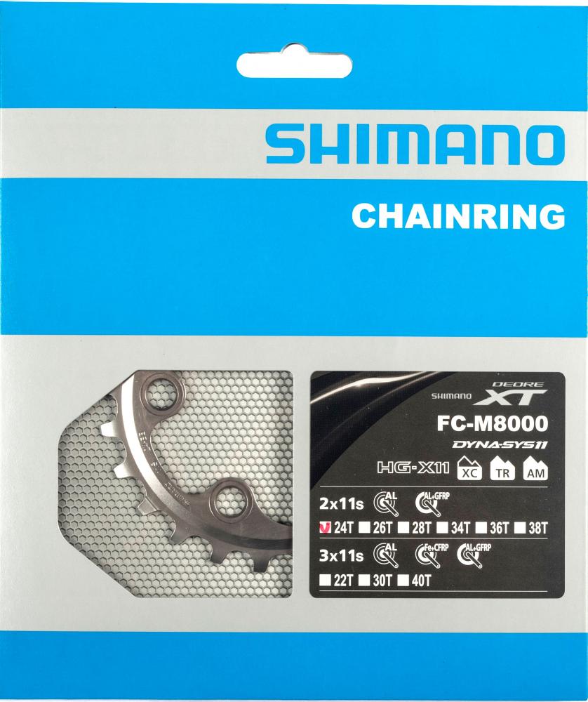 SHIMANO Kettenblatt DEORE XT FC-M8000 24 Zähne - präziser Antrieb für anspruchsvolle Trails