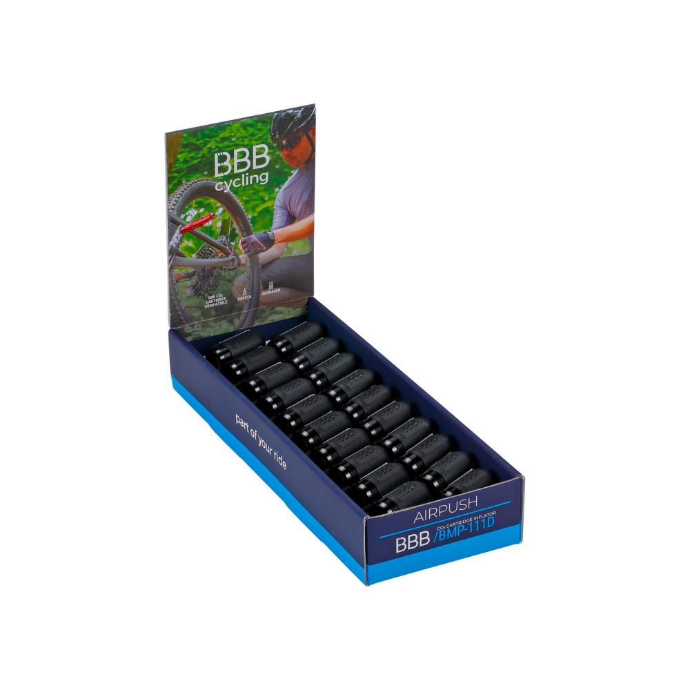 BBB Cycling BBB minipump Co2 AirPush displaybox One Size schwarz - kompakte CO2-Minipumpe