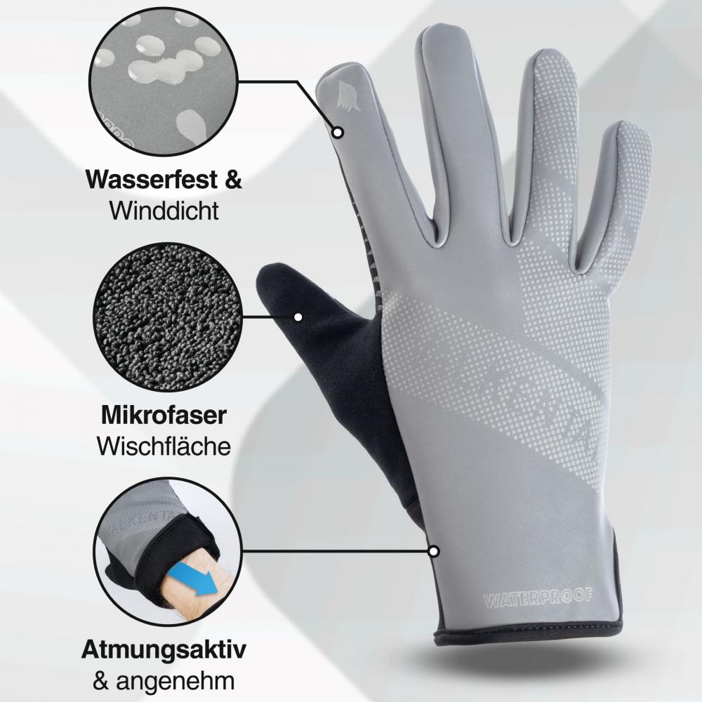 Valkental Handschuhe GloRider V2 Flex wasserfester Übergangshandschuh mit Grip S silber