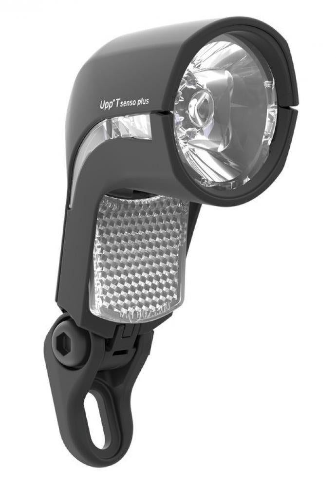 Busch&Müller Lumotec Upp N LED-Fahrradscheinwerfer für Nabendynamo, STVZO-konform, dunkelgrau, mit Reflektor.
