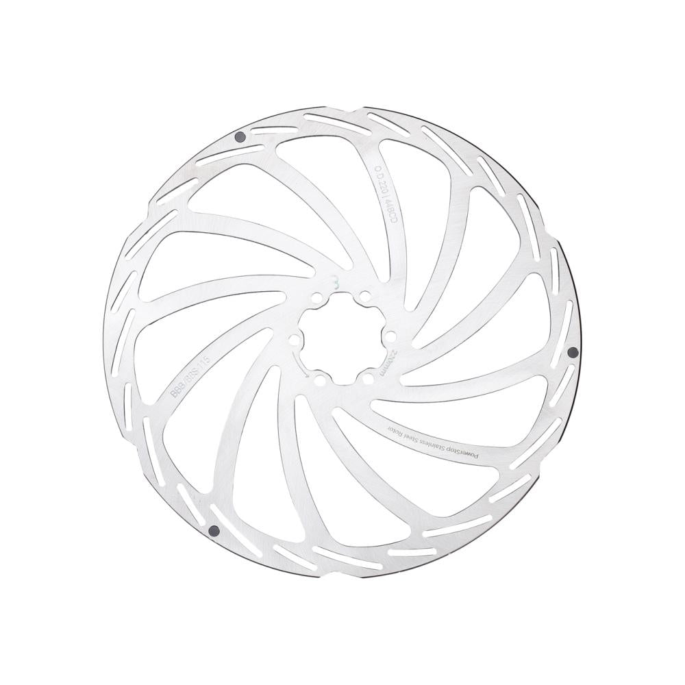 BBB Cycling Bremsscheibe PowerStop 220 mm silber - starke Bremsleistung für moderne Scheibenbremsen