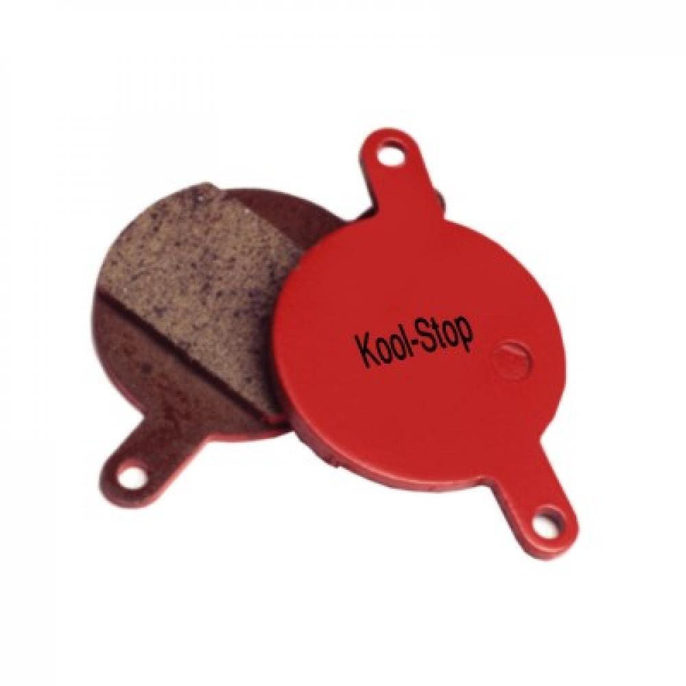 Kool Stop Scheibenbremsbelag Magura RED130: Rote Bremsbeläge für Fahrrad-Scheibenbremsen in der Detailansicht.