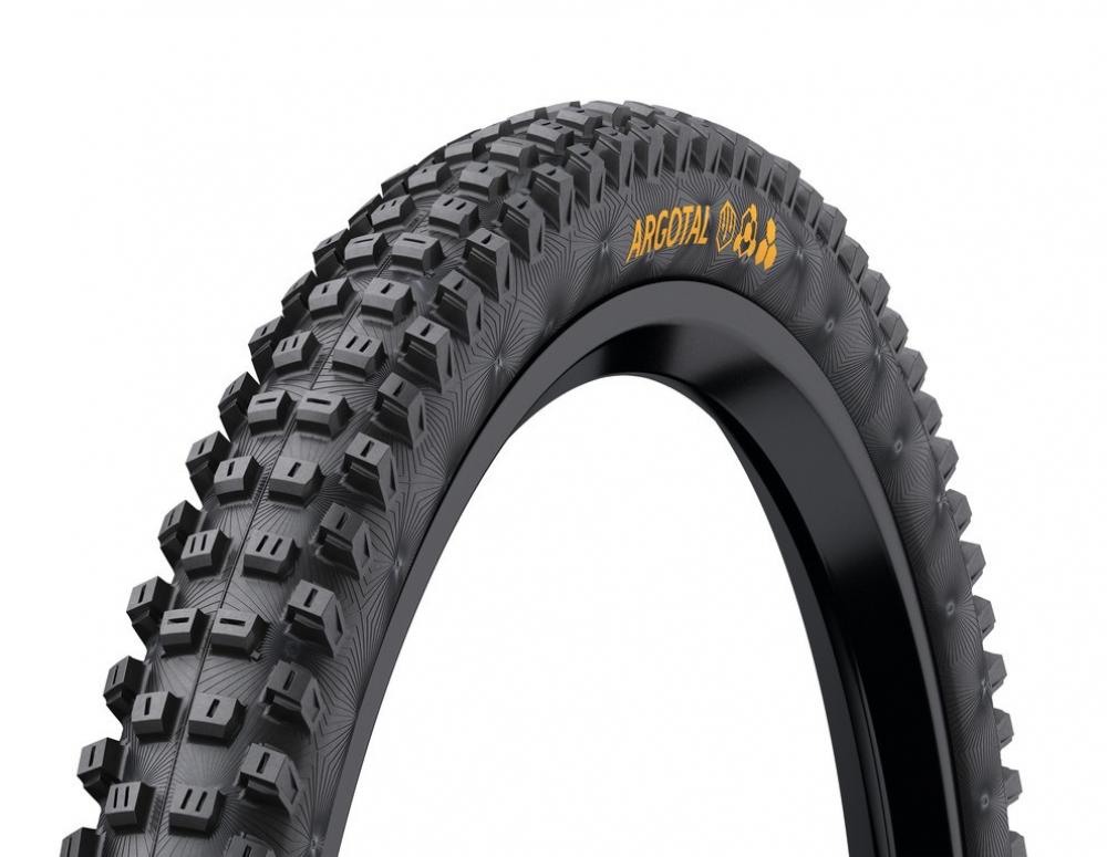 Continental Argotal 29x2.60" schwarz MTB-Reifen, faltbar, TLR, E-25, mit aggressivem Profil auf weißem Hintergrund.
