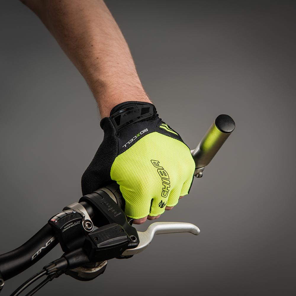 CHIBA BioXCell Air - Radhandschuhe neongelb, Größe L, mit BioXCell-Polsterung