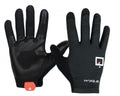 Paar schwarze Prologo Proxim Lever Langfingerhandschuhe für MTB, leicht, 48g, mit Touchscreen-Fingerspitzen.