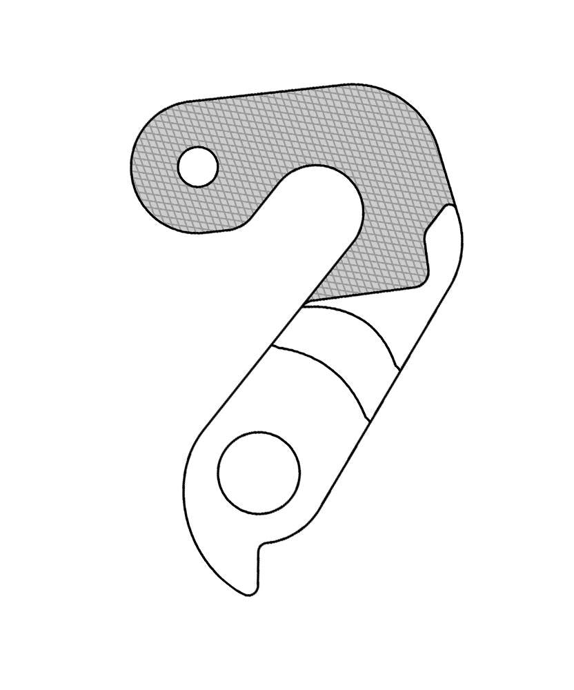 Marwi Schaltauge GH-277 CNC-Aluminium, silber, präzise Passform für Scott Fahrräder, inkl. Schrauben.