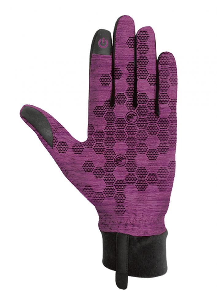 CHIBA Allround Light - Radhandschuhe, Polartec-Fleece, Touchfunktion, violett, Gr. L