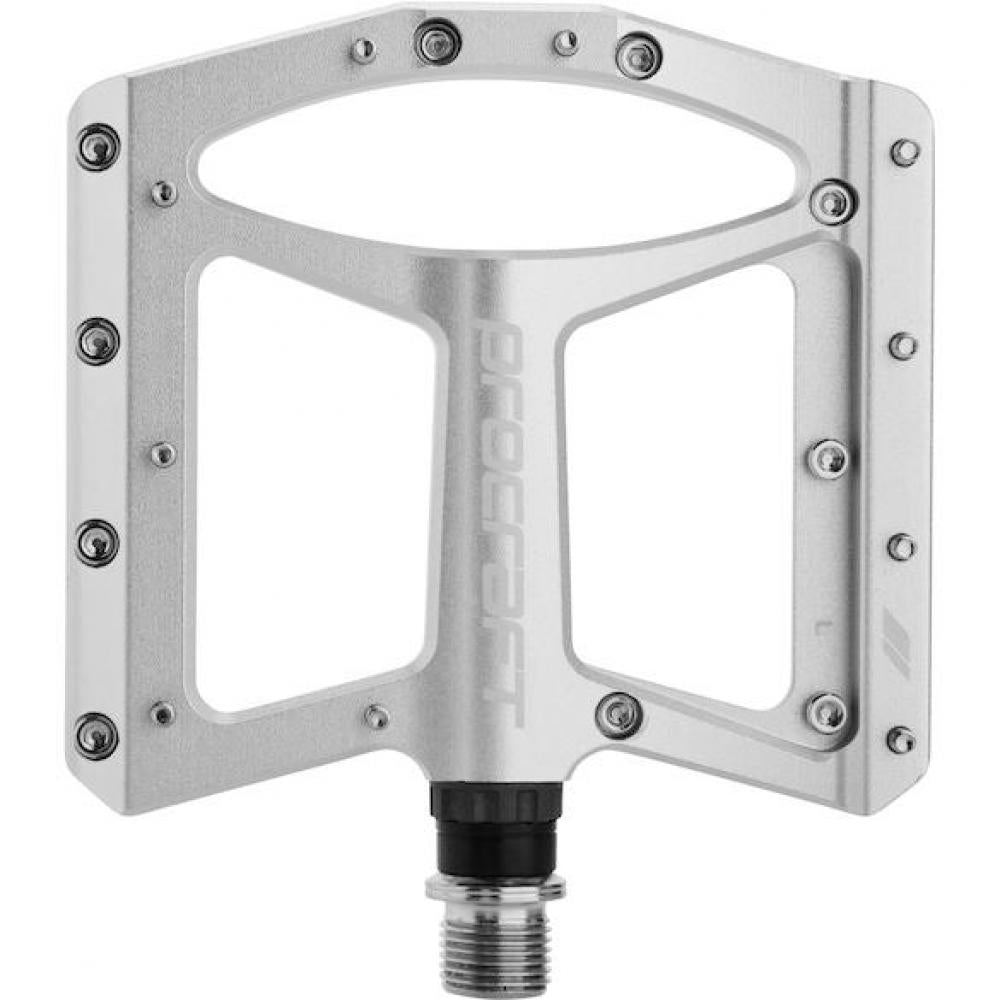 Procraft Pedale Flat Grip Advanced CNC 110 x 108 mm Silber - maximaler Grip & Kontrolle