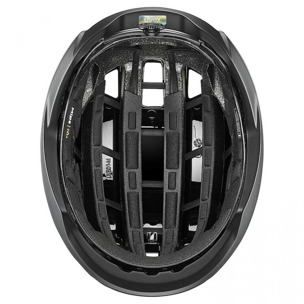Uvex Surge Aero MIPS - Rennradhelm mit Aero-Cover, MIPS-Schutz, 3D-IAS-Anpassung, Brillengarage, 16 Belüftungen - black-sage green matt 53-56cm