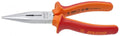 Unior 508-1VDEBI Flachrundzange mit Schneide, VDE-isoliert, rot-orange Griffe.