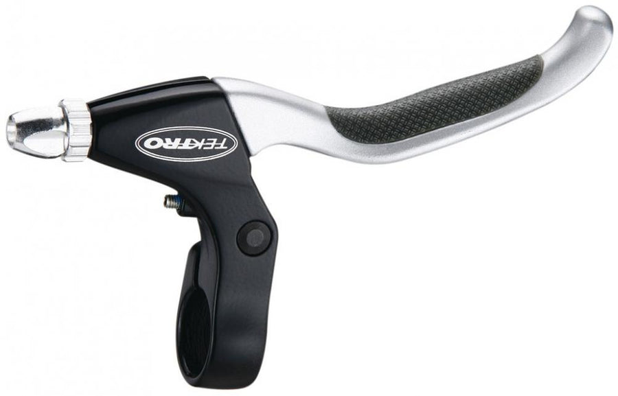 Tektro Bremshebel CL530-RS aus silber eloxiertem Aluminium mit schwarzem Griff für Rapidfire.