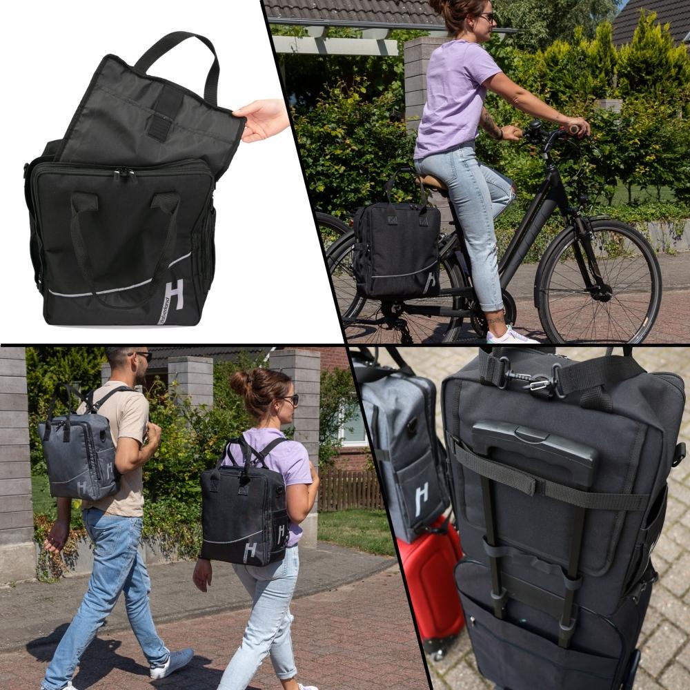 Haberland Bike-Rucksack More Than Work schwarz - flexible Office- & Bike-Tasche