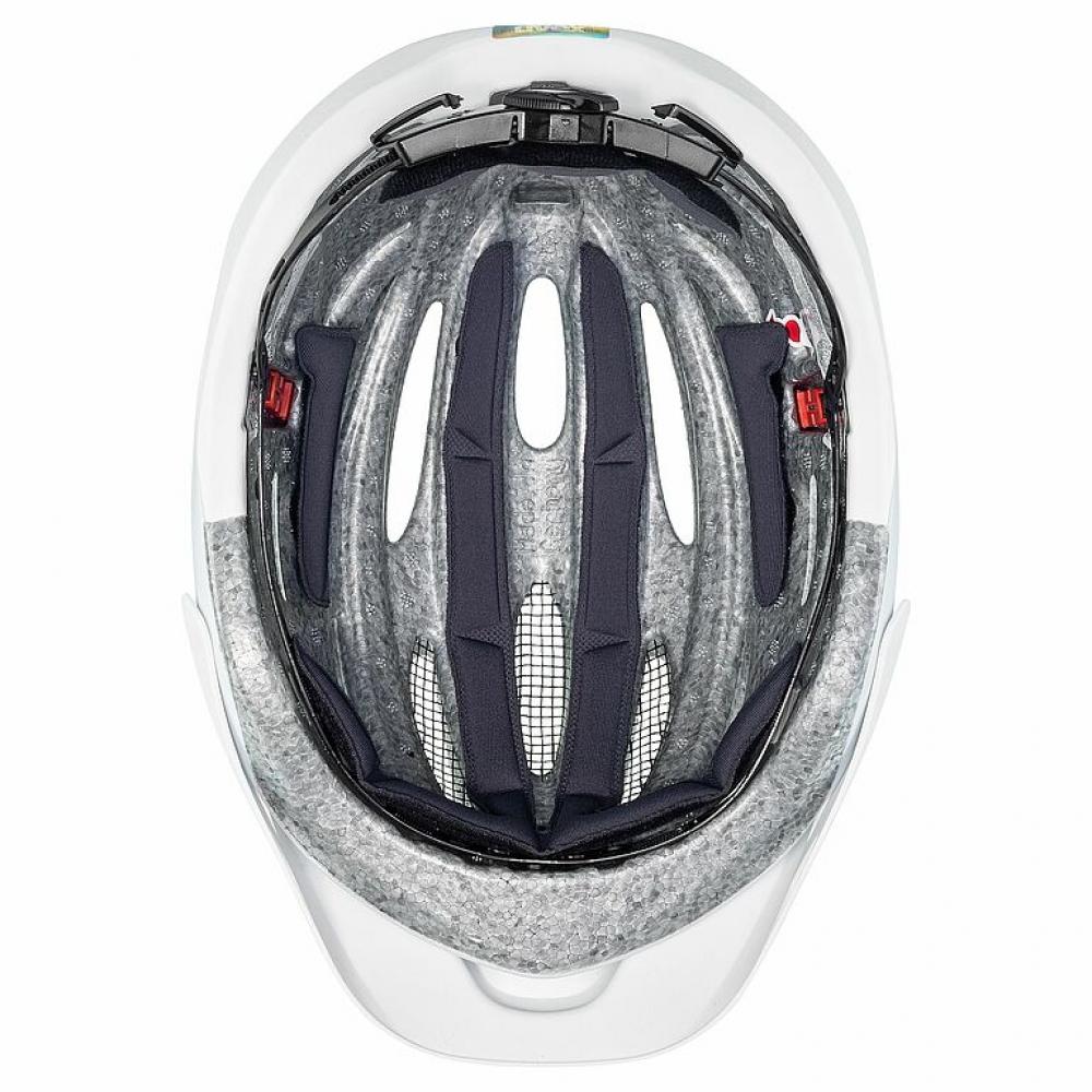 uvex True cc Damen-Fahrradhelm Cloud-White matt 52-55 cm, 17 Belüftungen, Zopf-Aussparung, LED-ready