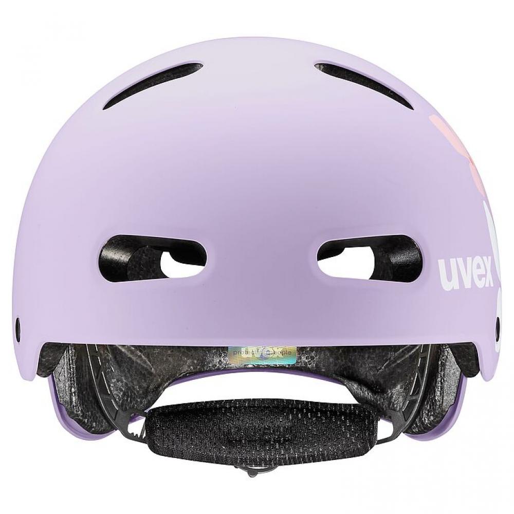 uvex kid 4 style Kinderhelm flower lilac matt 55-58 cm, ABS-Hartschale, IAS-System, 10 Belüftungen.