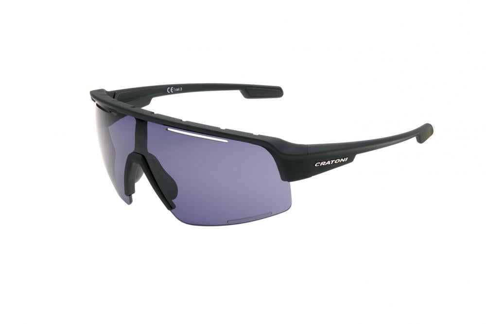 Cratoni Sportbrille C-Matic COLOR+ Lifestyle black rubber grey-blue w/o mirror Größe UNI