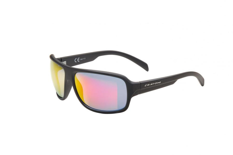 Cratoni C-Ice NXT Sportbrille photochromic black matt - Radbrille mit rotem Spiegel
