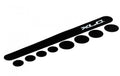 XLC Kettenstrebenschutz-Set CP-N03 carbon schwarz mit langer Schutzfolie und runden Patches auf weißem Hintergrund.