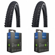 Schwalbe Rapid Rob 27,5x2,25\" MTB-Reifen mit K-Guard Pannenschutz, 2er-Set inkl. 2x AV21 Schläuche mit Autoventil, ETRTO 57-584, ideal für Cross Country und Einsteiger