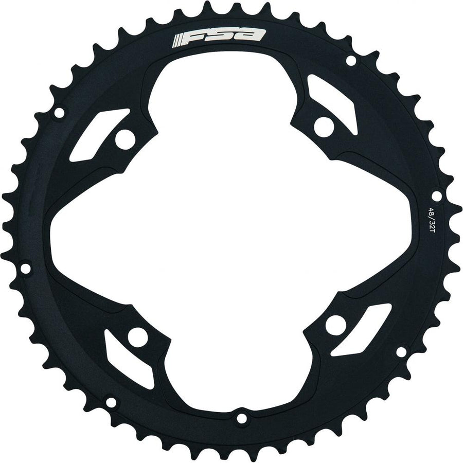 FSA Kettenblatt Road Pro 4-Arm 2x 120 mm x 48 T Schwarz - Schaltperformance für Rennräder