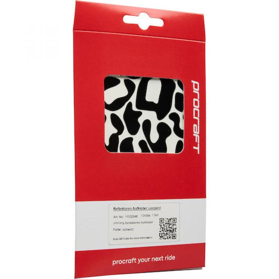 Procraft Reflektoren Sticker Set - Leopard Universal Schwarz - mehr Sichtbarkeit im Stradenverkehr
