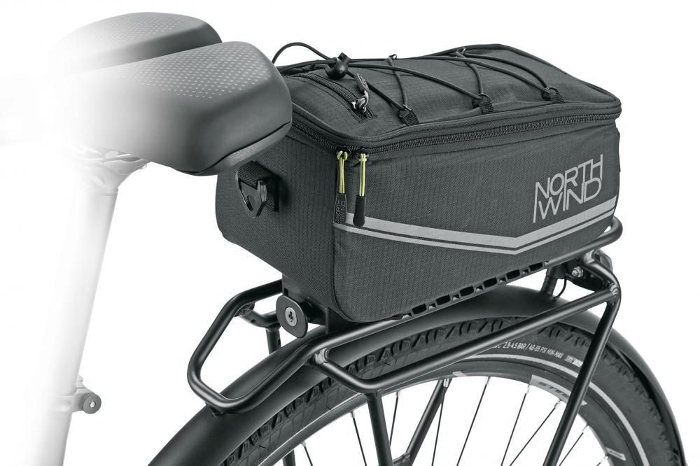 Northwind Smartbag Pure Fahrradtasche 6 Liter schwarz, MonkeyLoad-T kompatibel, wasserdicht, mit Regenhülle, Reflexelementen, Innenfächern und robuster Verarbeitung.