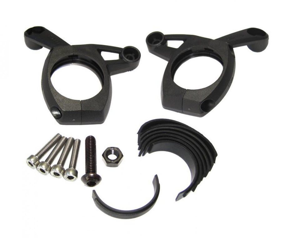 Busch & Müller Scheinwerfer Lenkerhalter für Shimano Display mit Schrauben und Gummieinlagen.