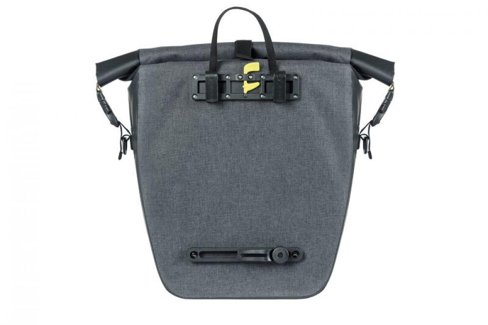 Basil Navigator Storm L Fahrradtasche, 25-31L, wasserdicht, schwarz, Hook-On-System, reflektierende Details, ideal für E-Bikes und Citybikes