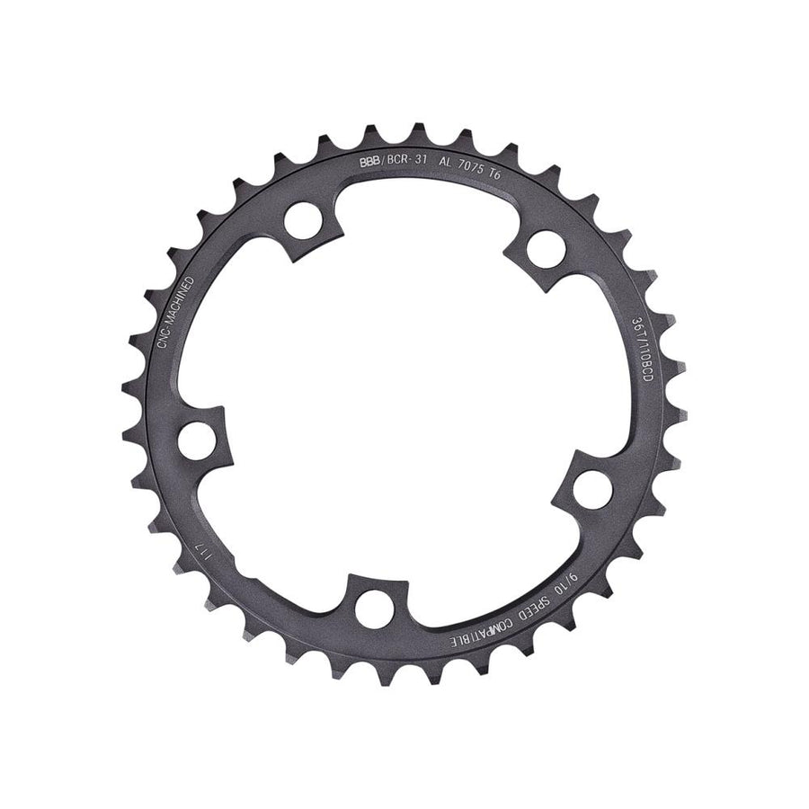BBB Cycling Kettenblatt CompactGear 34T/110mm anthrazit 34T/110 mm - leichte Performance für Rennräder