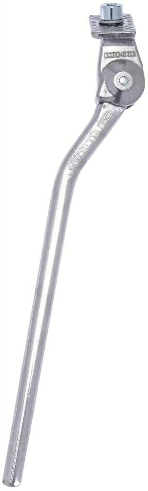 Pletscher Seitenständer ESGE 265 mm - Aluminium-Fahrradständer für 26 Zoll Fahrräder, inklusive M10x20 Innensechskantschraube und Federring, poliert, silber,