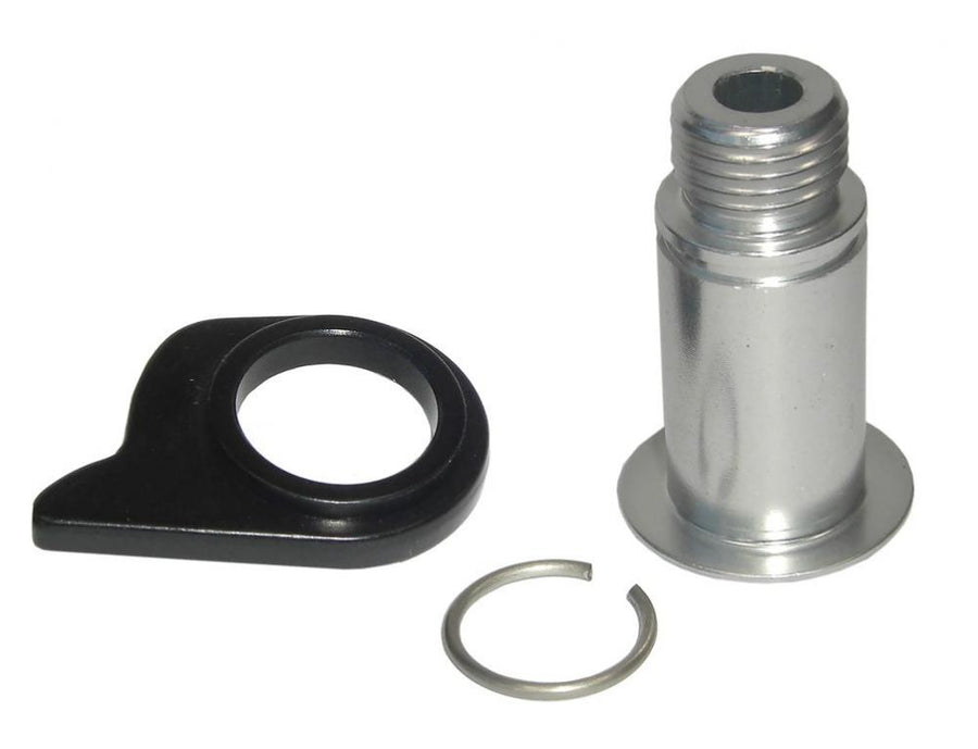 SRAM X.0 Schaltwerkbefestigungsbolzen Set mit schwarzer Halterung und Sicherungsring.