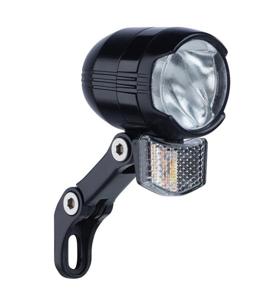 Büchel Shiny 80 LED E-Bike Front-Scheinwerfer mit Reflektor und Halterung, StVZO zugelassen.