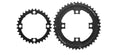 XLC E-Bike Kettenblatt CR-E12, Stahl, BCD 104 mm, 32/44 Zähne, für 2-fach vorne, kompatibel mit Bosch, Shimano, Yamaha, 9- bis 12-fach Schaltungen, schwarz