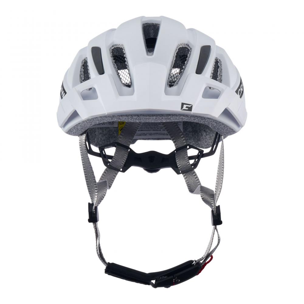 CRATONI AllRide MTB-Fahrradhelm - UNI 53-59 cm, White Matt, Inmold, 15 Ventilationsöffnungen, RLS 360°, Air Channel, Visier, Reflektoren, CE EN 1078