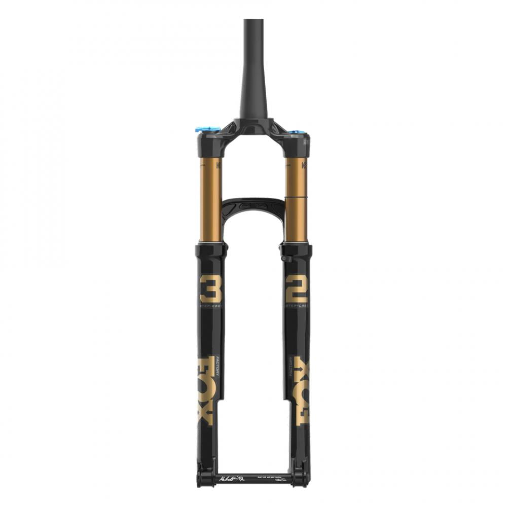 FOX 32 SC Factory Grip SL 100mm 29 Zoll 3Pos-Adjust Cross-Country Federgabel, schwarz mit goldenen Standrohren.