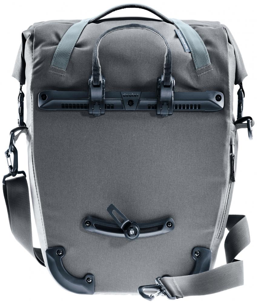Deuter Valbona 20+5 Fahrradtasche 25 Liter Graphite - wasserdicht mit Roll-Top und Regenhülle