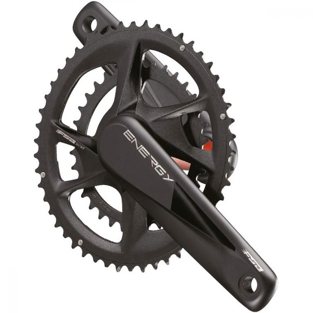 FSA Kurbelgarnitur Energy Modular BB386Evo 2x 175 mm Schwarz - vielseitige Performance für Straße & Gravel