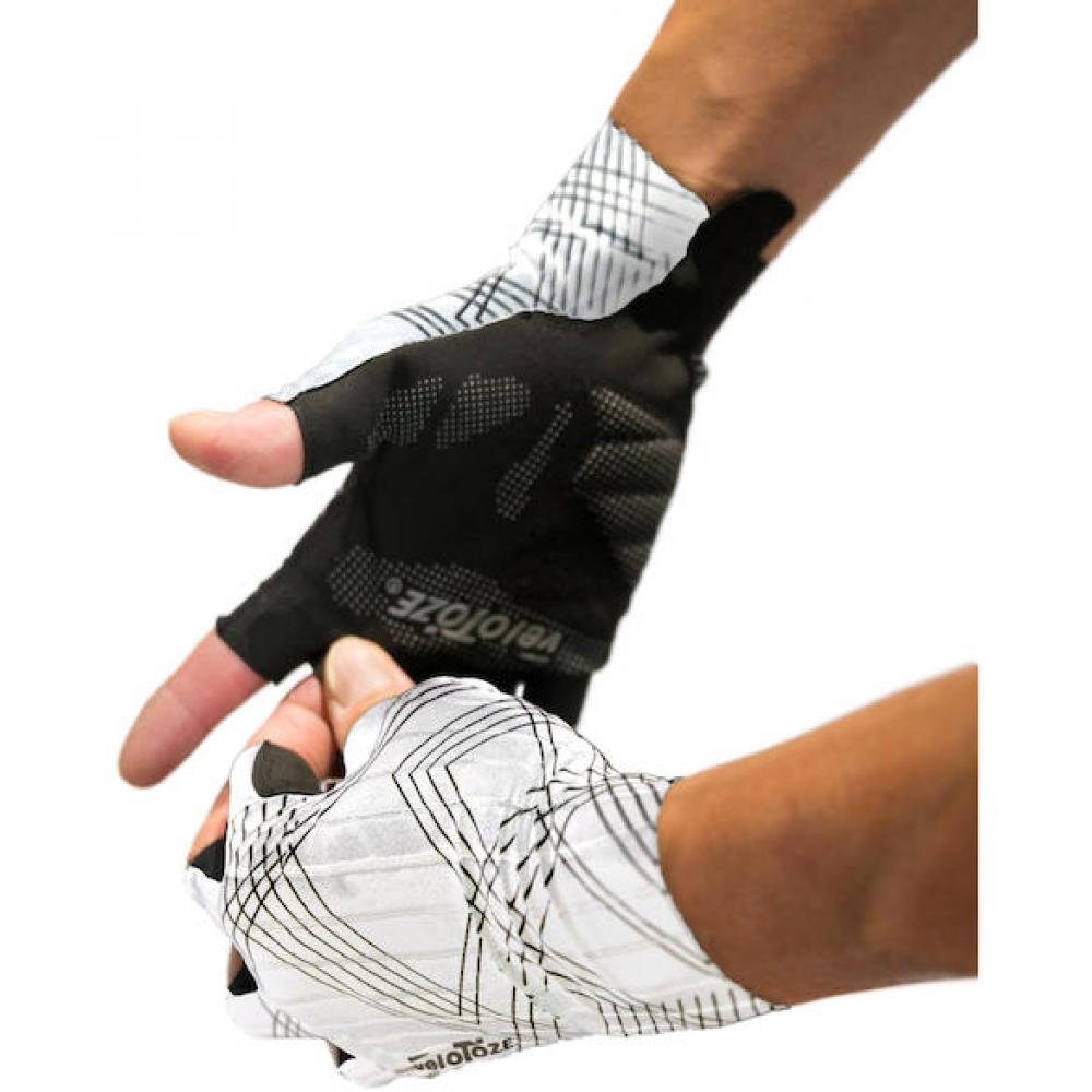 VeloToze Handschuhe Aero weiß L Weiß - aerodynamische Rennrad-Handschuhe mit Komfortpolsterung