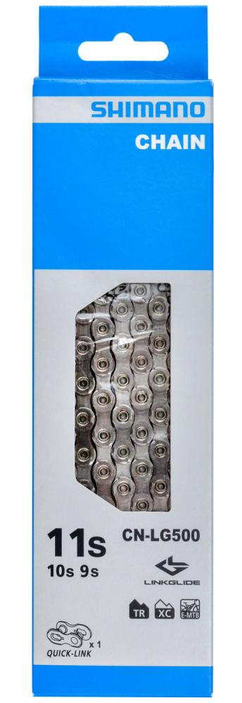 Shimano CN-LG500 Kette für CUES 9-fach, LINKGLIDE 10/11-fach und HYPERGLIDE 11-fach - 126 Glieder - Quick-Link