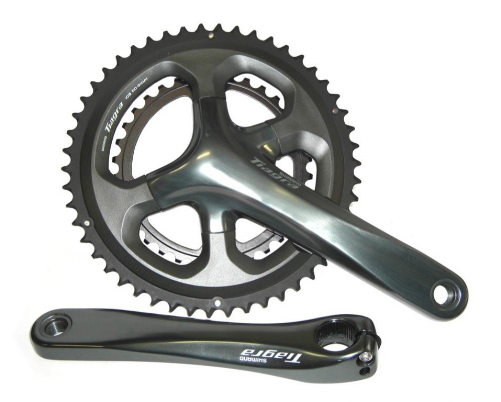 SHIMANO Kurbelgarnitur TIAGRA FC-4700 Kurbelgarnitur - 10-fach, 175 mm, 52-36 Zähne, 36 Zähne, Grau