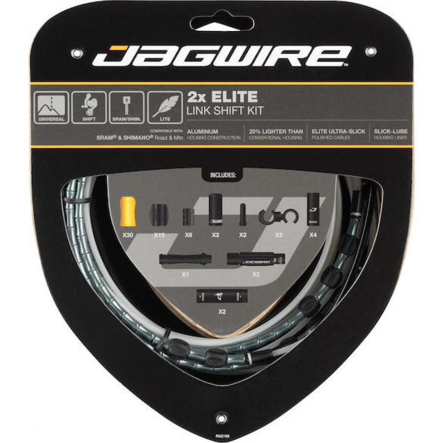 Jagwire Schaltzugset Road & Mountain Elite Link 2x Standardlänge Grau - präzise Schaltperformance