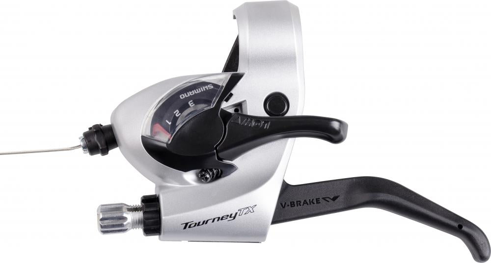SHIMANO Schalt Bremshebel ST-TX800 3 fach Links Silber 2 Finger Schalt Bremshebel - für Trekking und City Bikes