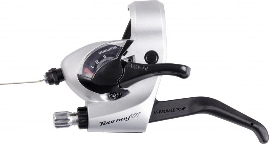 SHIMANO Schalt Bremshebel ST-TX800 3 fach Links Silber 2 Finger Schalt Bremshebel - für Trekking und City Bikes