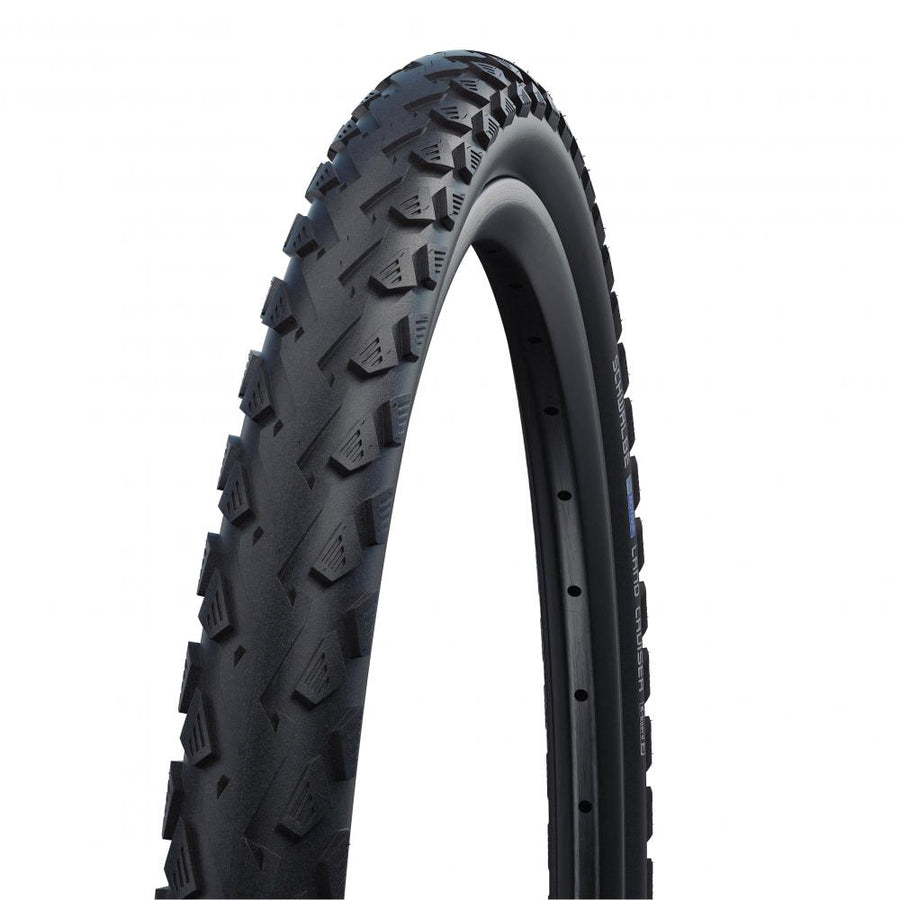 Schwalbe Land Cruiser 24x1.75 Drahtreifen, schwarz, mit Profil und K-Guard Pannenschutz.