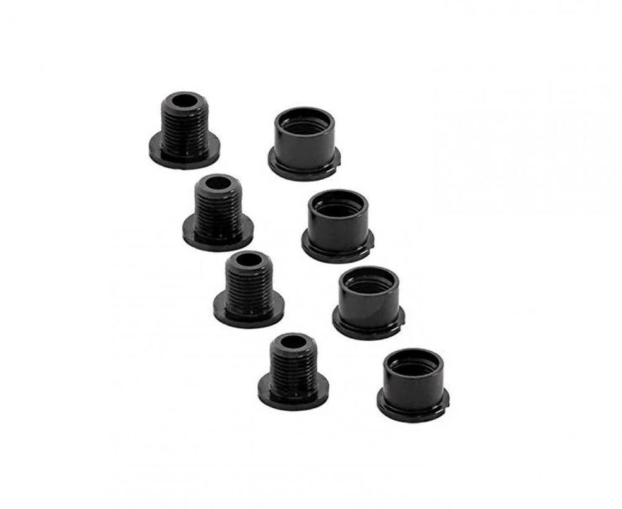 Easton Kettenblattschrauben und -Muttern M8 8,5 mm schwarz (4 Stück) - Sichere Kettenblattmontage